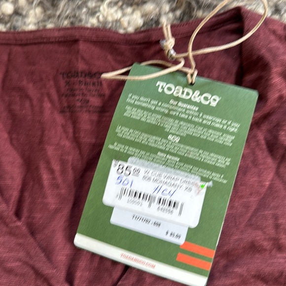 Toad & Co Women’s Cue Wrap Dress nursing cotton Mahogany port maroon New NWT XS - Picture 4 of 10